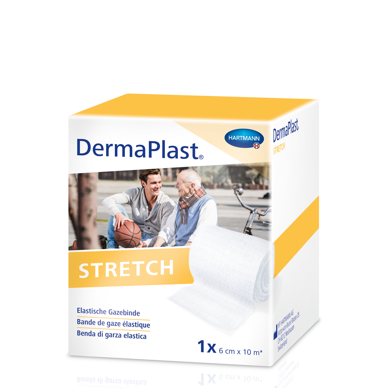 DERMAPLAST Stretch elatische Gazebinde<br>1 Stück, 6cmx10m, weiss