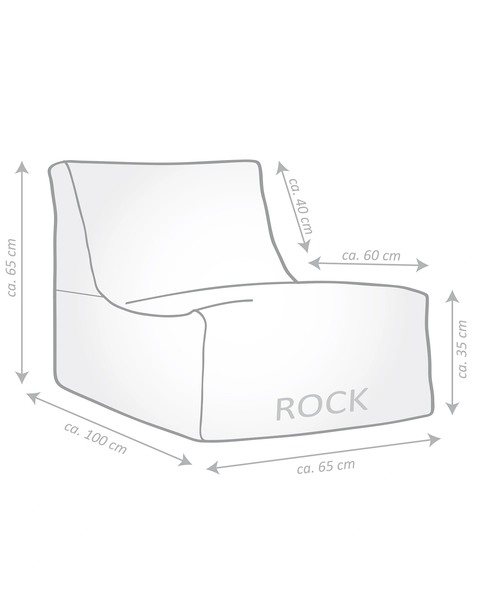 Sitzsack SANTORIN Rock (Farbe: gelb)