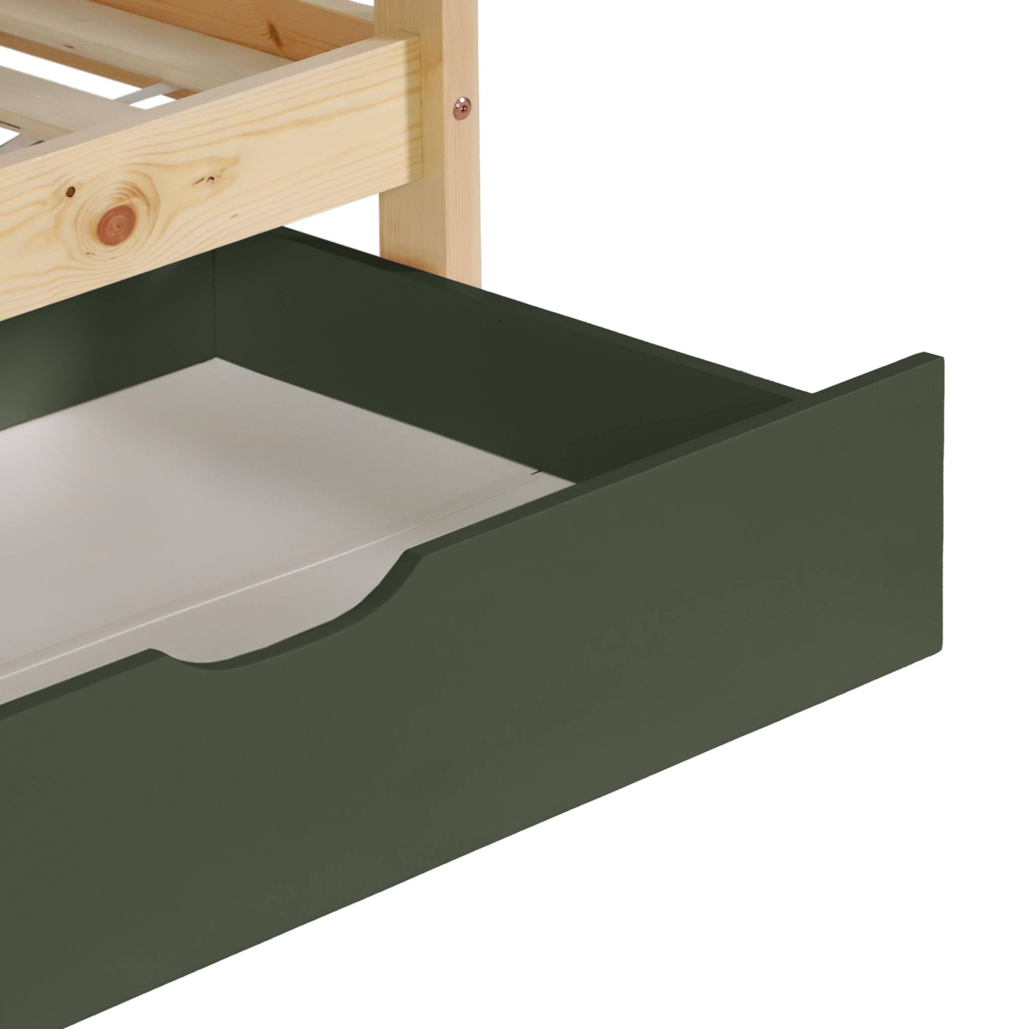 sweeek - Stapelbed voor kinderen hutmodel 90x190 cm met 2 laden