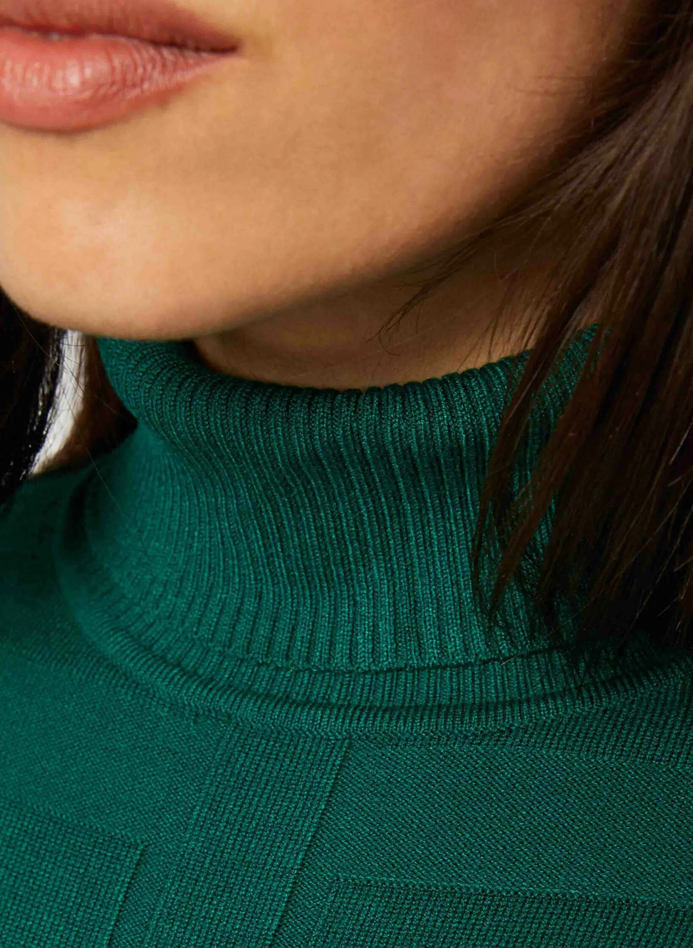 Pull col roulé | Vert