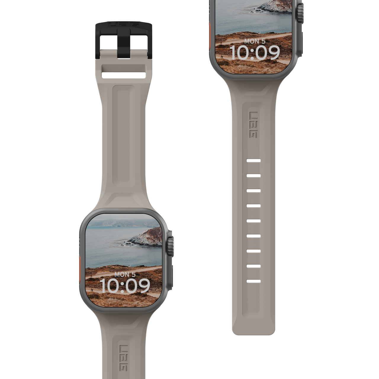 Apple Watch (49/46/45/44 mm) Scout Strap Silikon Armband (191488113636) - Titanium (Silber)