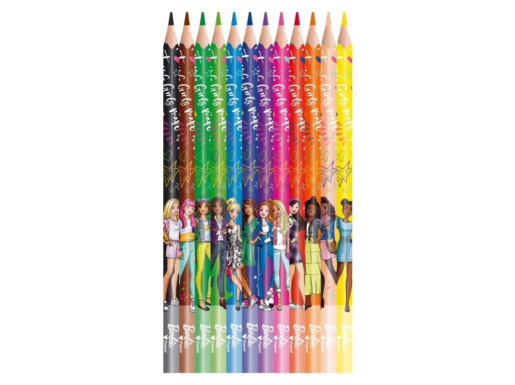 LÁPIS DE COR MAPED BARBIE MAPED 12 UNIDADES
