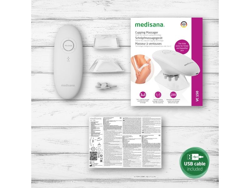 Medisana Schröpfmassagegerät VC150 Massagegerät mit EMS, Rotlicht und Vakuum