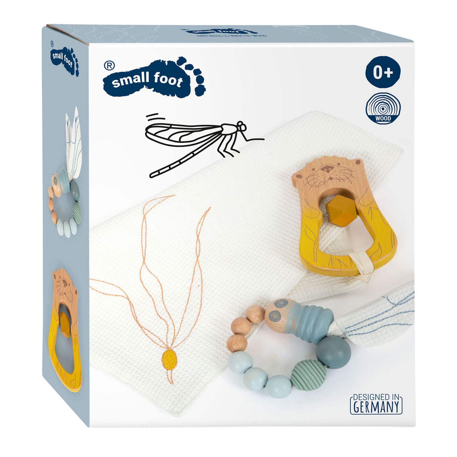 Small Foot - Knuffeldoekje Zeekust met Rammelaar en Grijpring, 3dlg.