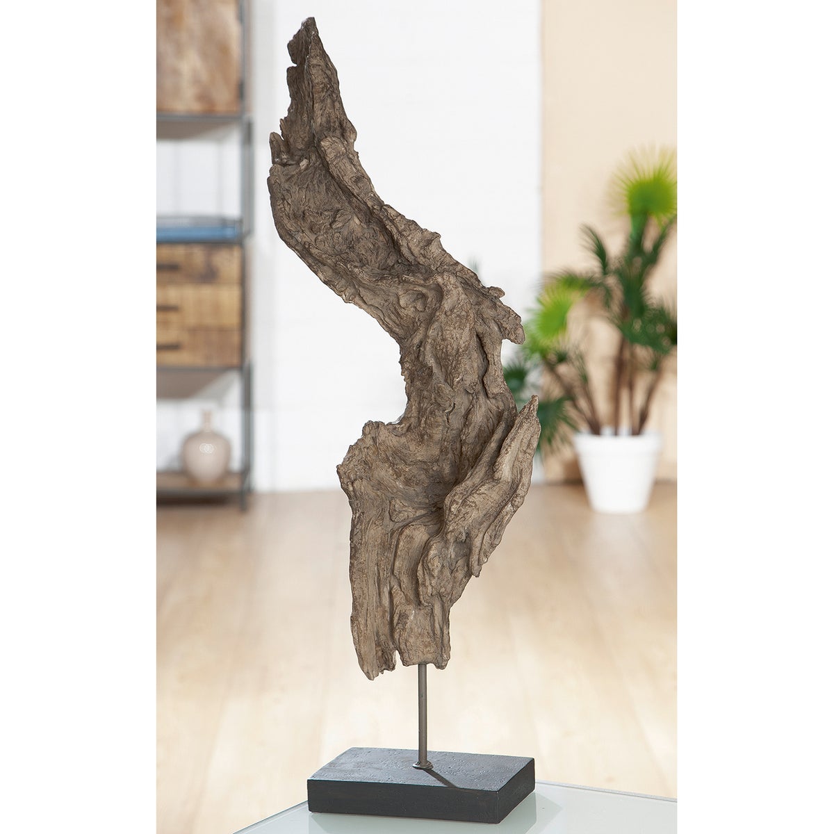 Sculptuur GILDE Decoratie Hoogte 66,5 cm Breedte 23 cm Bruin Hars