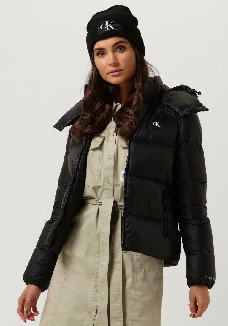 CALVIN KLEIN zwarte calvin klein gewatteerde jas ck mw down short puffer