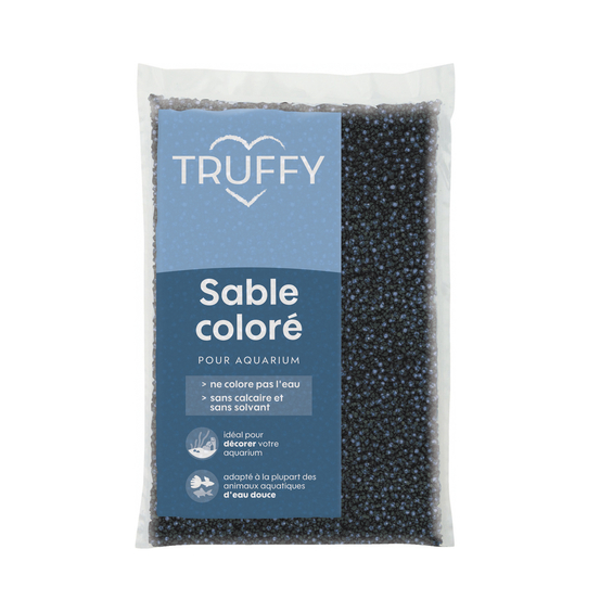 Sable coloré pour aquarium d'eau douce Truffy bleu/noir 5Kg