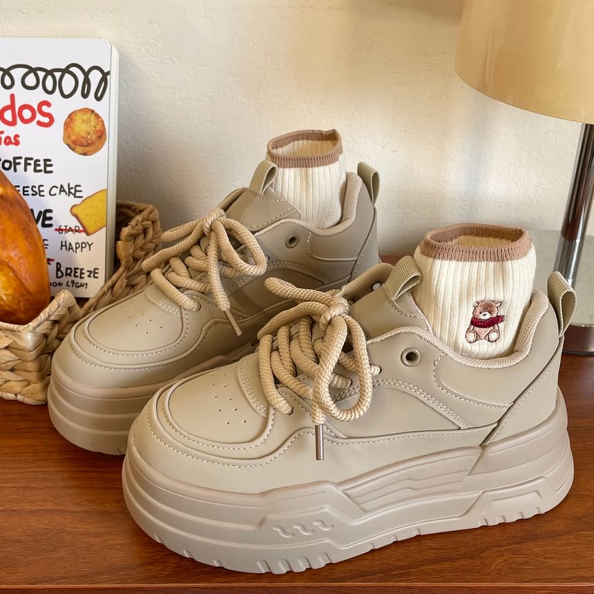 Asterisk - Effen platform sneakers