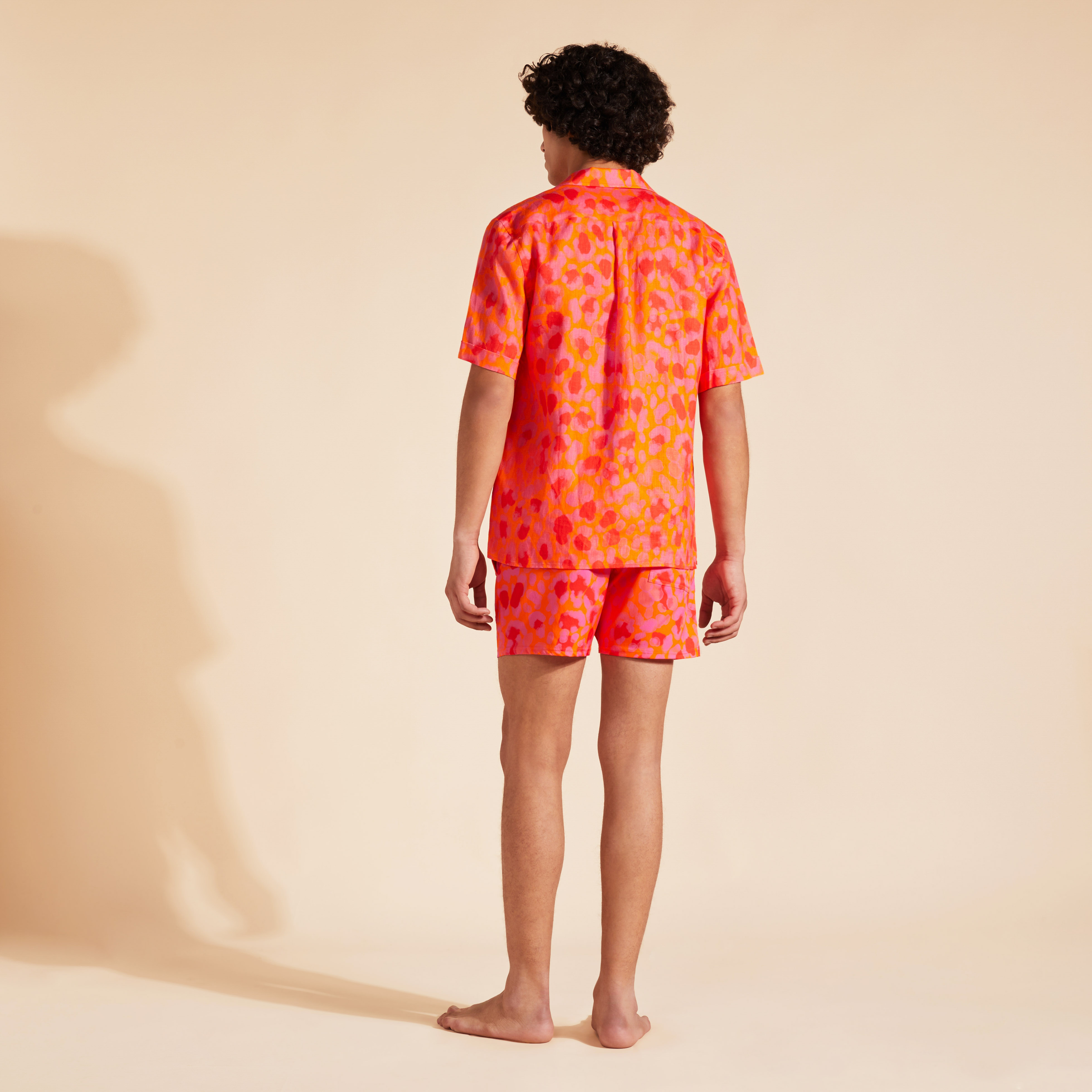 Chemise Bowling en Lin Homme New Leopard