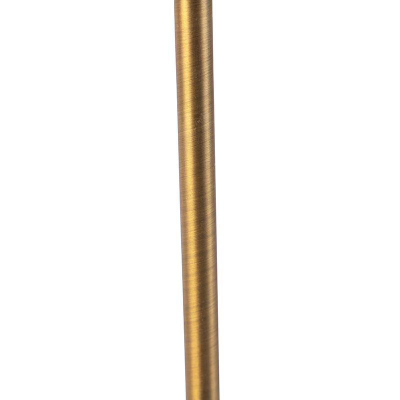 Bronze tafellamp met linnen kap wit 35cm - Parte