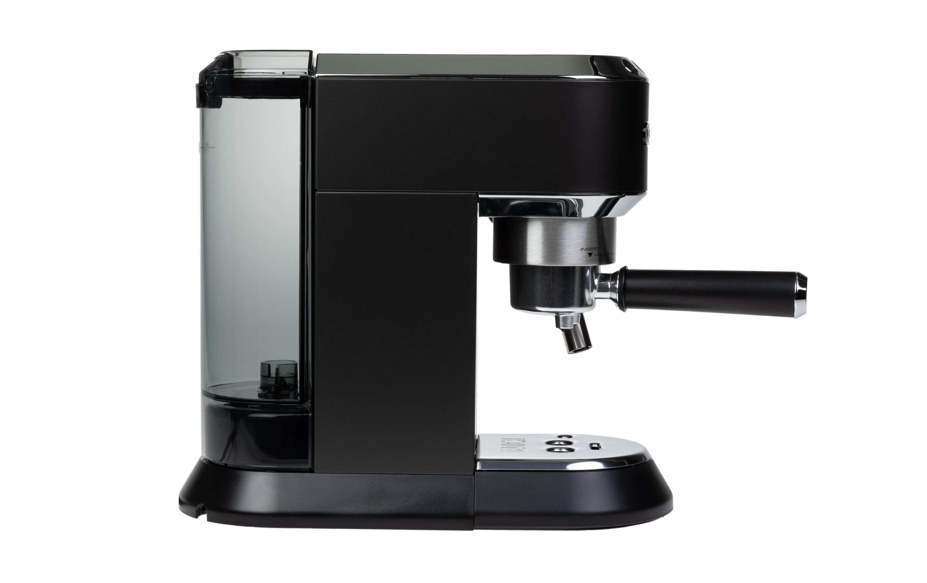 Siebträgermaschine Dedica EC 685.BK Schwarz<br>Kompakte Kaffeemaschine im Metallic-Look mit Siebträger