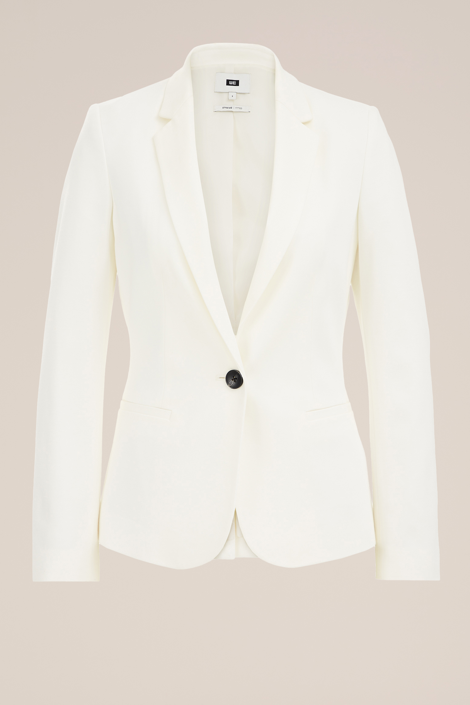 getailleerde jersey-stretch blazer WE Fashion Wit