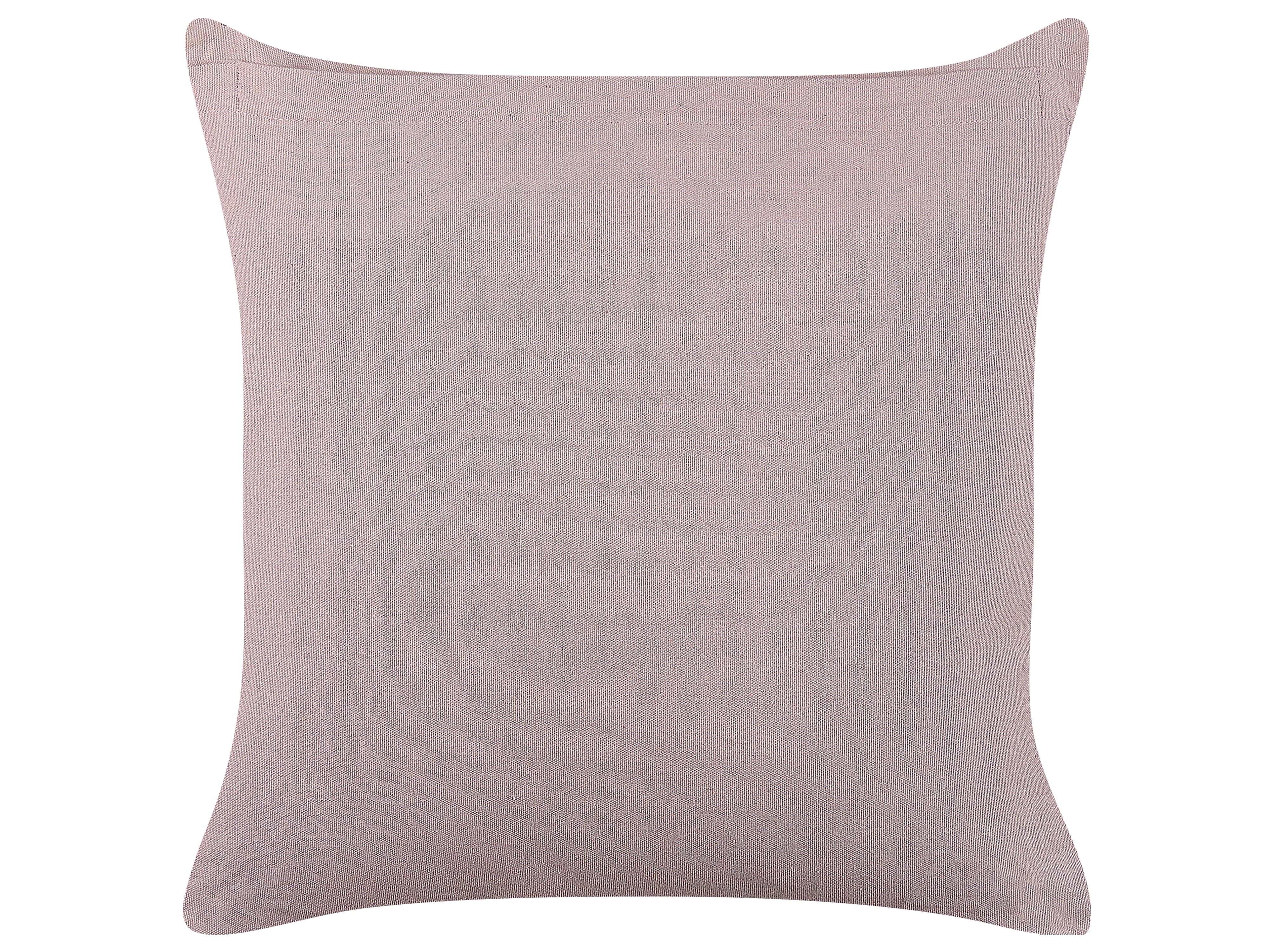 Set van 2 sierkussens AGAPANTHUS Fluweel 45 x 45 cm Roze gestreept