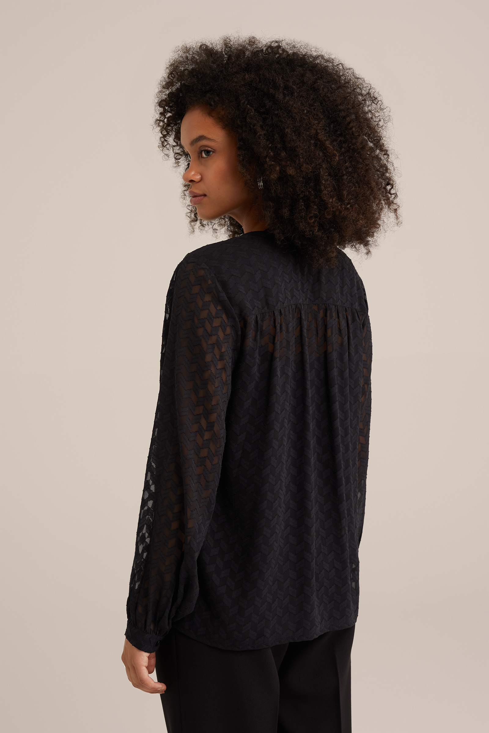 blouse met dessin WE Fashion Zwart