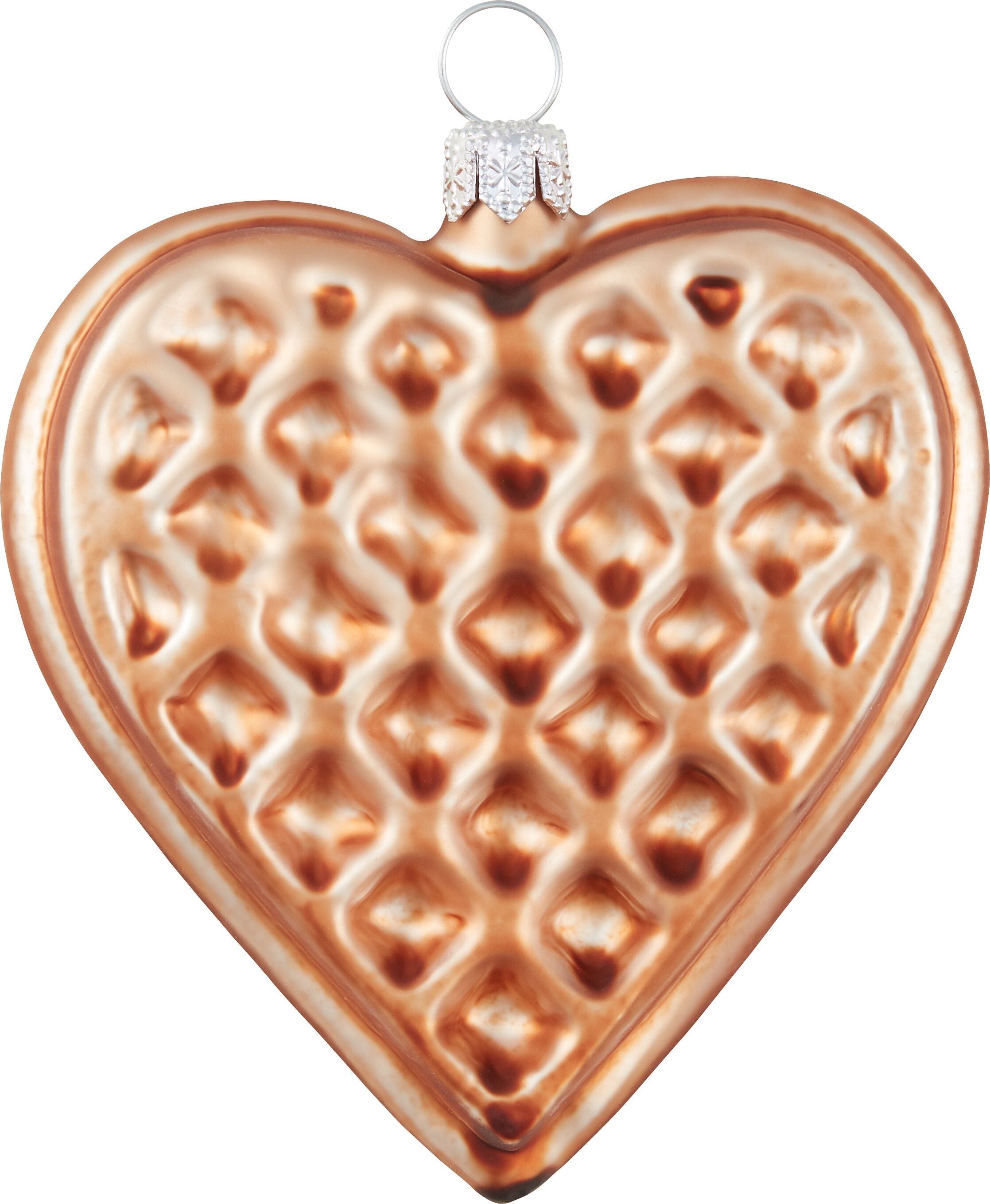 WAFFEL Glasfigur - Hellbraun / H: 6.0 cm