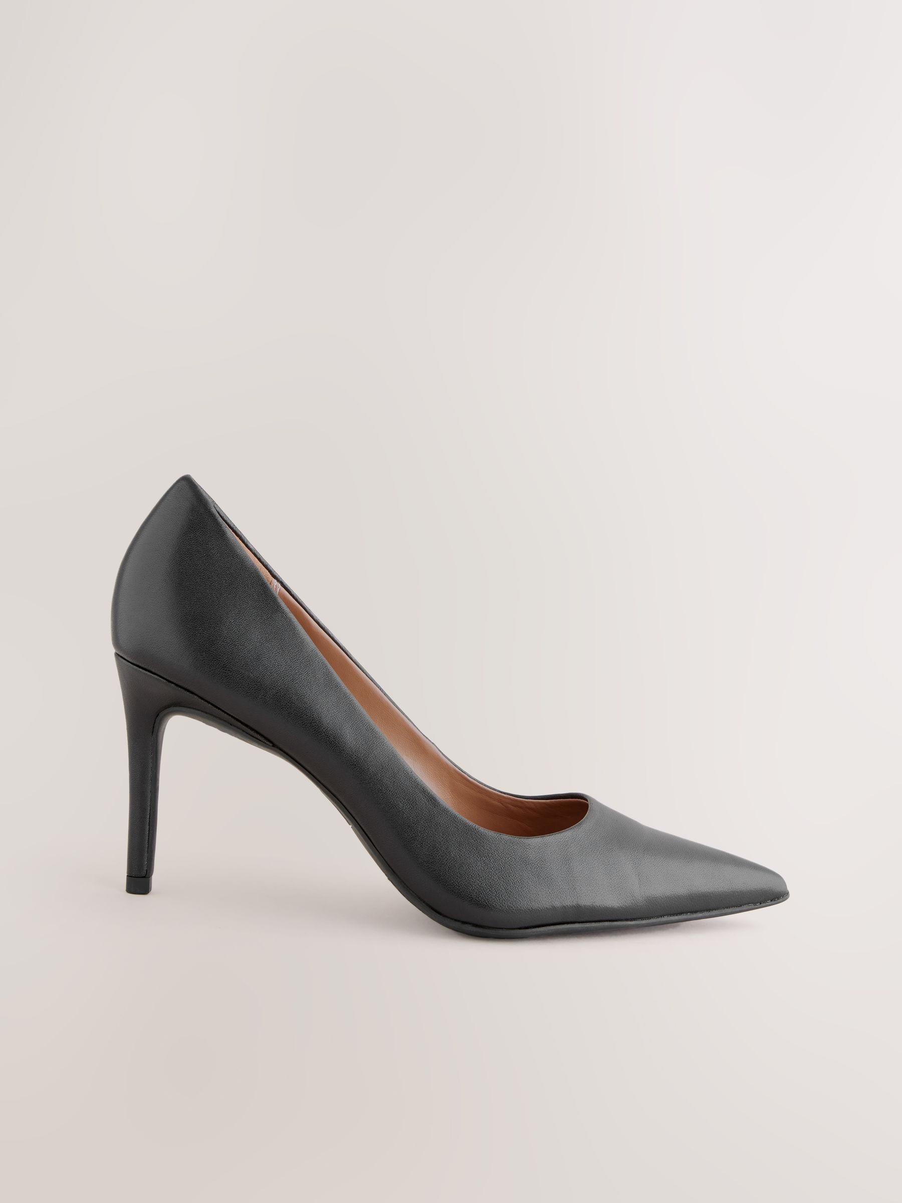 Zwart - Leren mid-court pumps