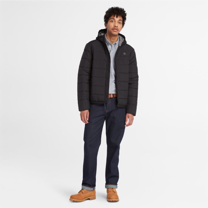 Jaqueta puffer Garfield Thermarange masculina na cor preta.