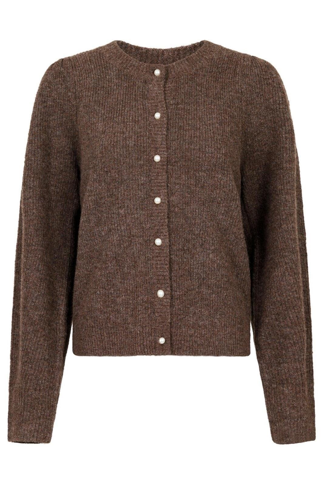 Neo Noir Nuna Knit Cardigan brown melange