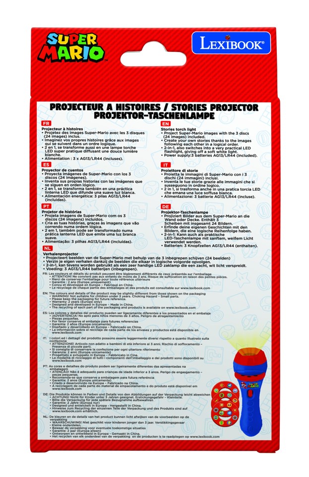 Lexibook - Super Mario Theme Stories Projector and Torch Light - (LTC050NI)