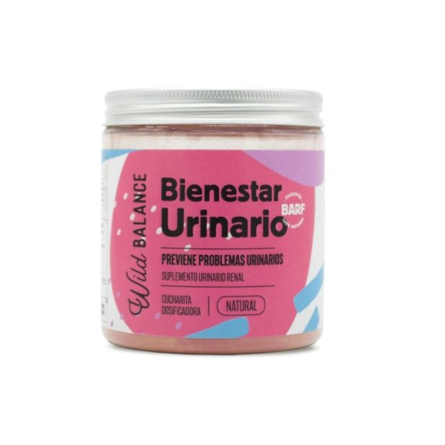 Suplemento alimentar Wild Balance para o bem-estar urinário de cães e gatos.