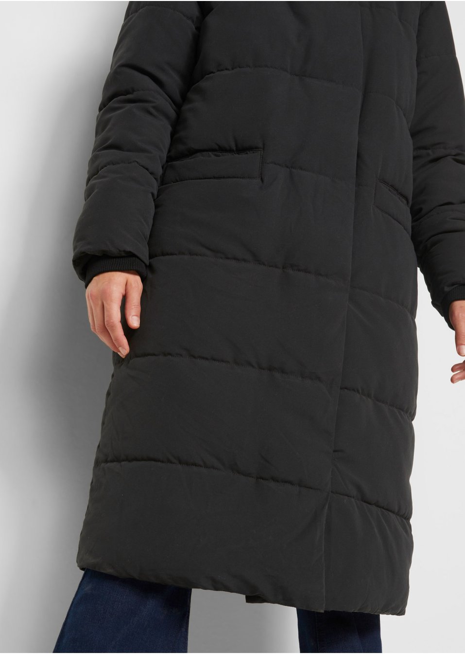 Manteau oversize matelassé avec capuche, en polyester recyclé
