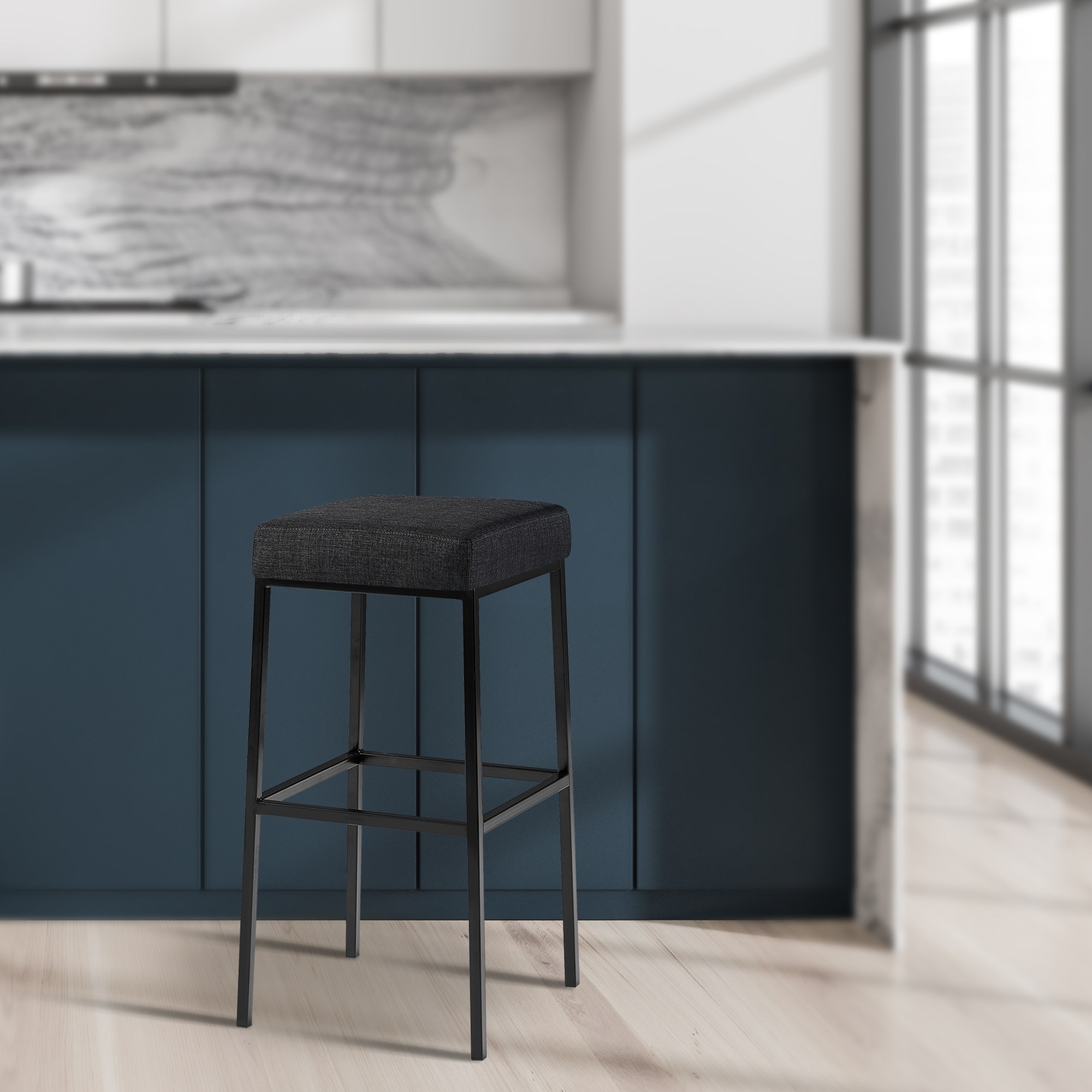 CLP Barhocker Montreal I Gepolsterter Barstuhl mit Stoffbezug I Tresenhocker mit Metallgestell