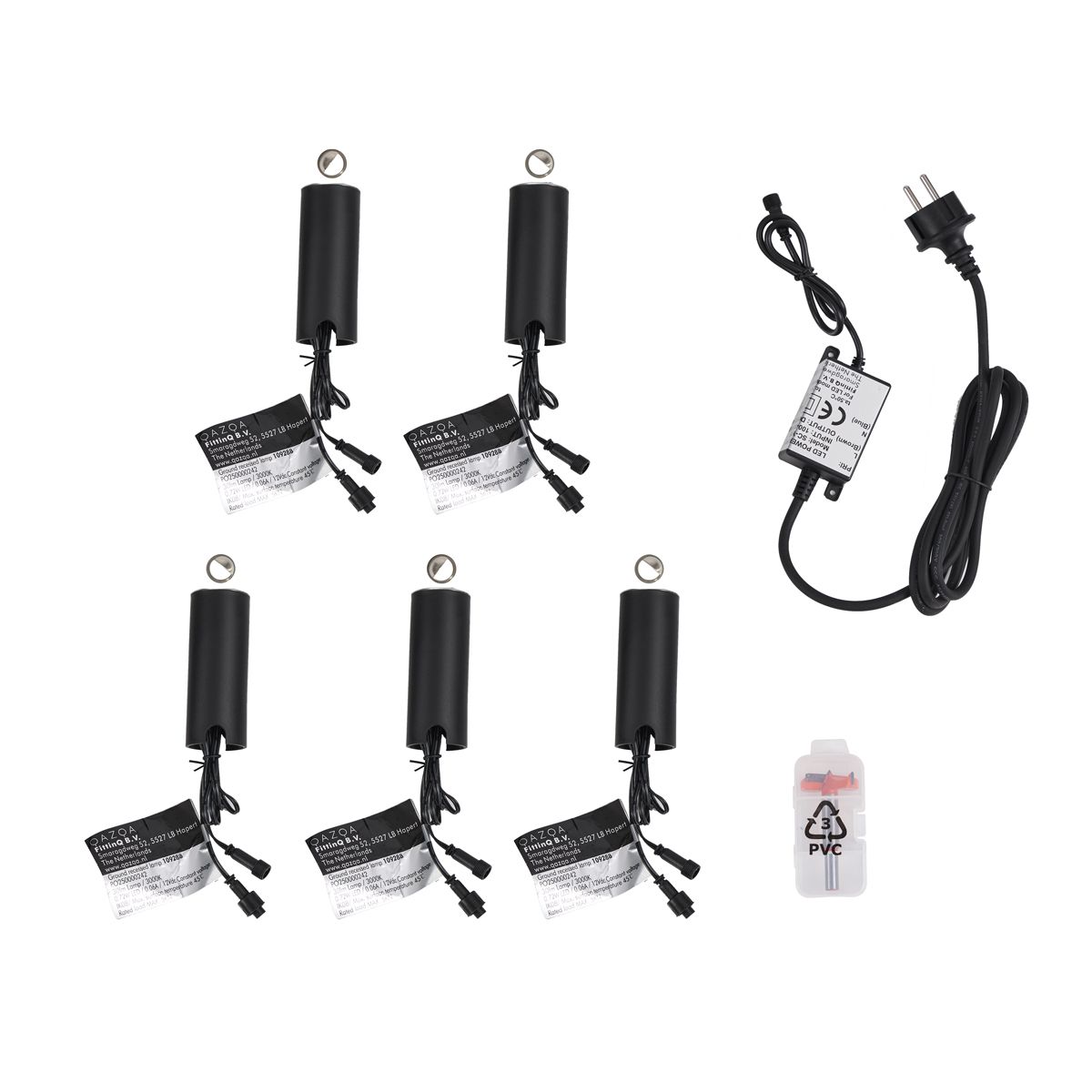 Set van 5 moderne grondspots aluminium incl. LED IP67 - Linsey