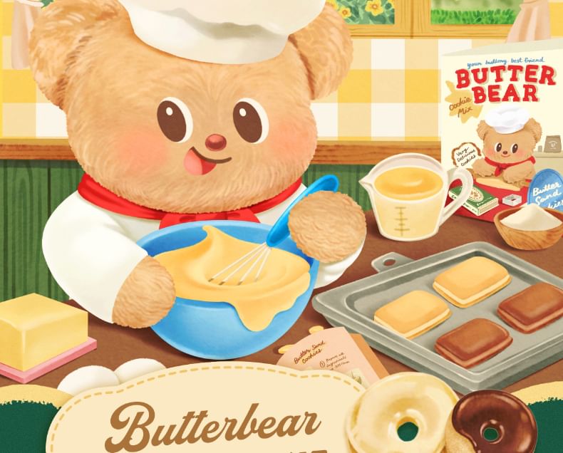 Butterbear - Butterbear acryl koelkastmagneet (verschillende ontwerpen)