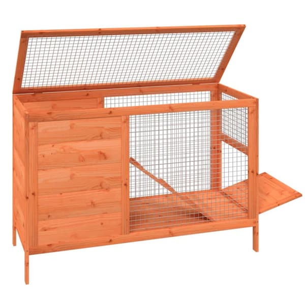 vidaXL Kaninbur brun 103x44x69,5 cm heltre furu