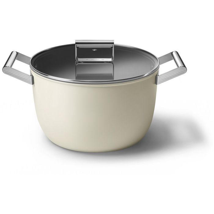 SMEG Kochtopf mit Deckel 26 cm CKFC2611CRM Creme