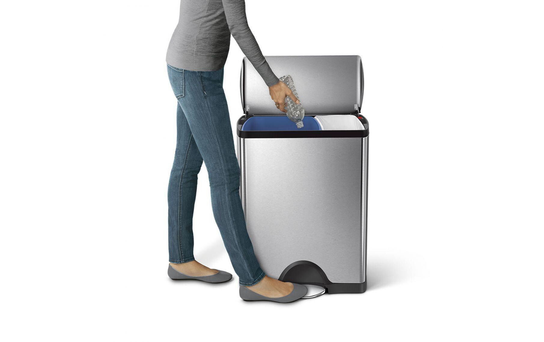 Recyclingbehälter CW1830 46 Liter, Silber<br>Abfalltrenner