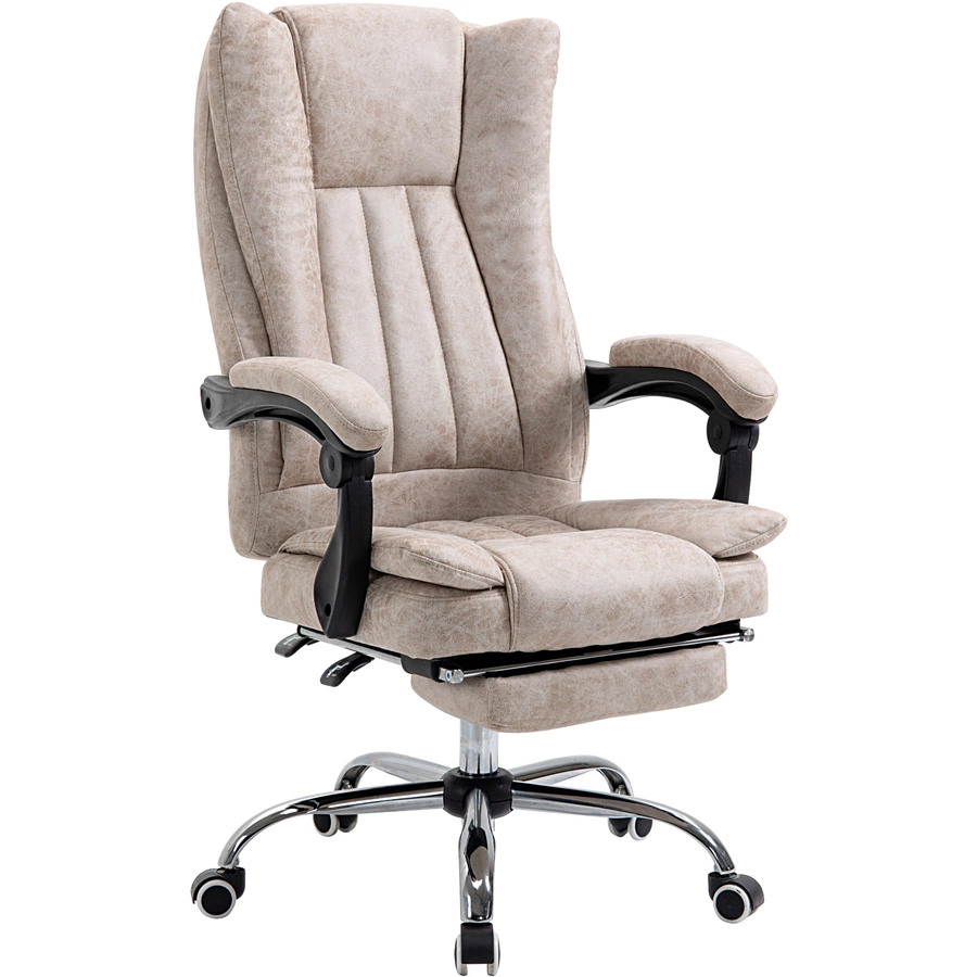 Vinsetto Bürosessel mit Wippfunktion, ergonomisch, Kunstleder SchwarzBeige