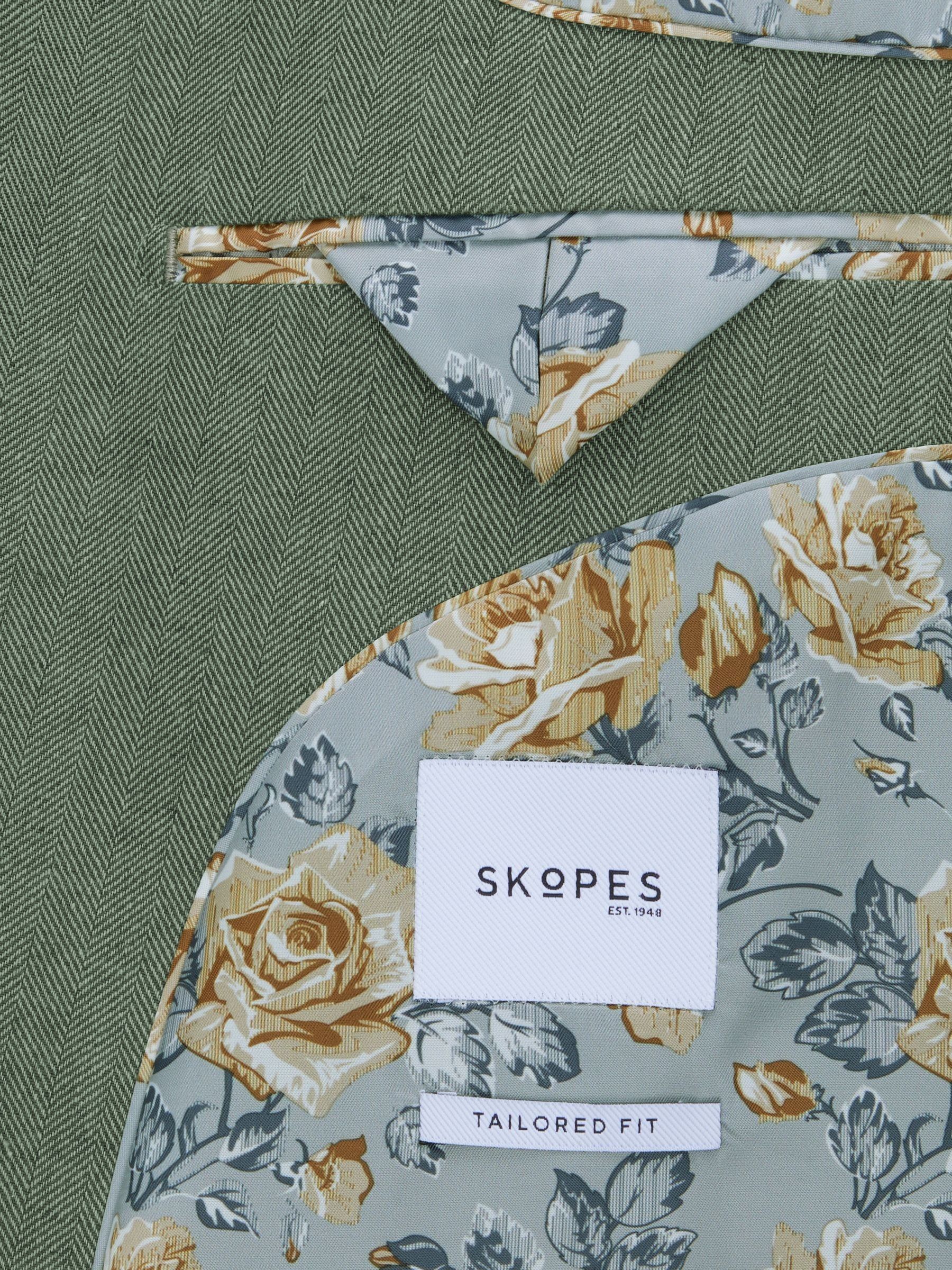 Groen - Skopes maatgesneden Calvados colbert van linnenmix