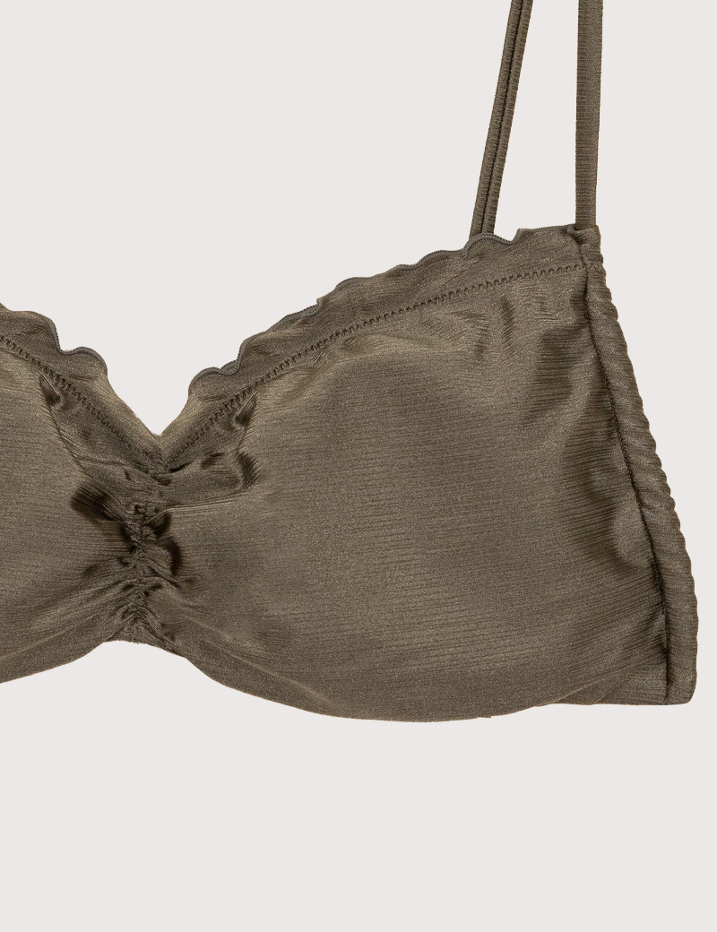 PIECES BIKINI TOP ALINE KAKI