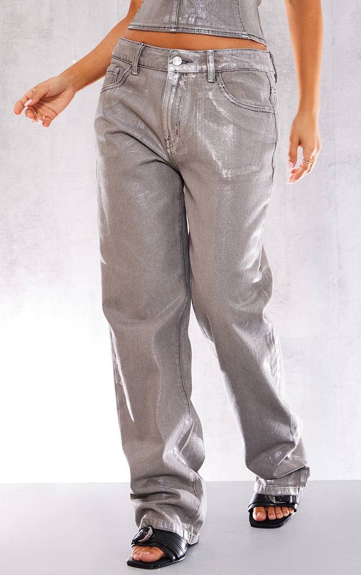 Argenté Jean En Denim Métallisé Petite