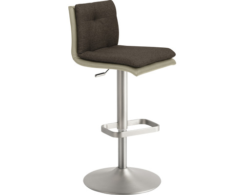 Barkruk Mayer Zitmeubelen 1211 44 x 47 x 80 cm Staal chroom mat/taupe + chocoladebruin