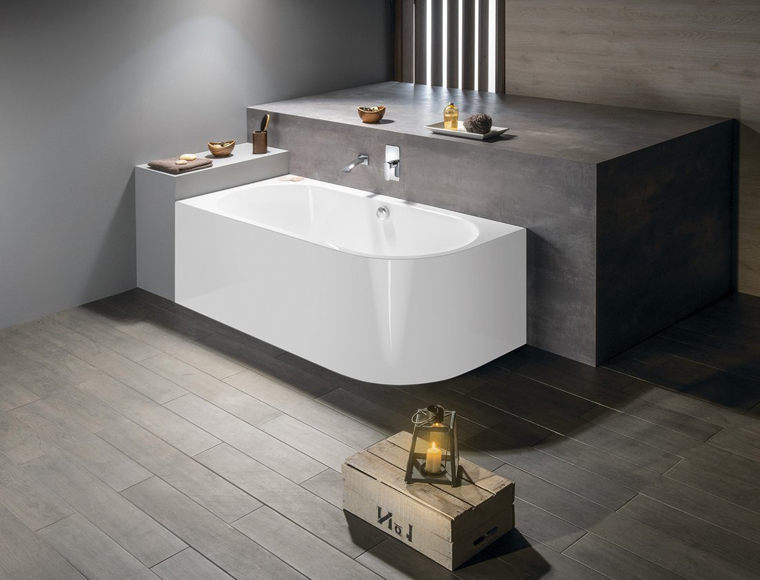 Polysan Monolith ligbad links 180x75x60cm wit