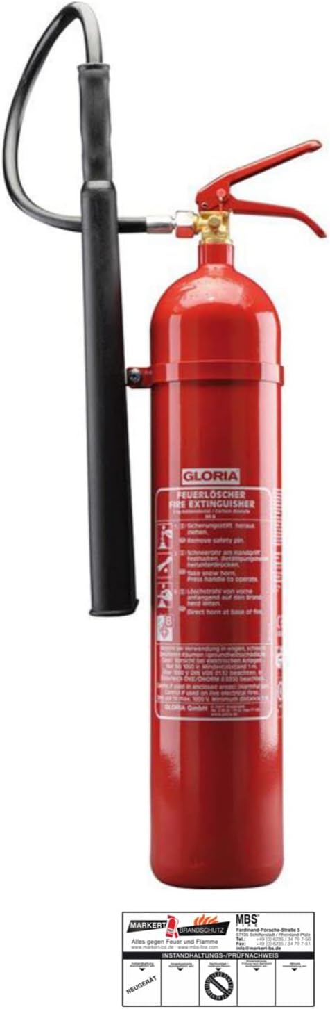 Gloria KS 5 ST CO2 Feuerlöscher 5kg Kohlendioxid f. elektrischen Anlagen u. EDV
