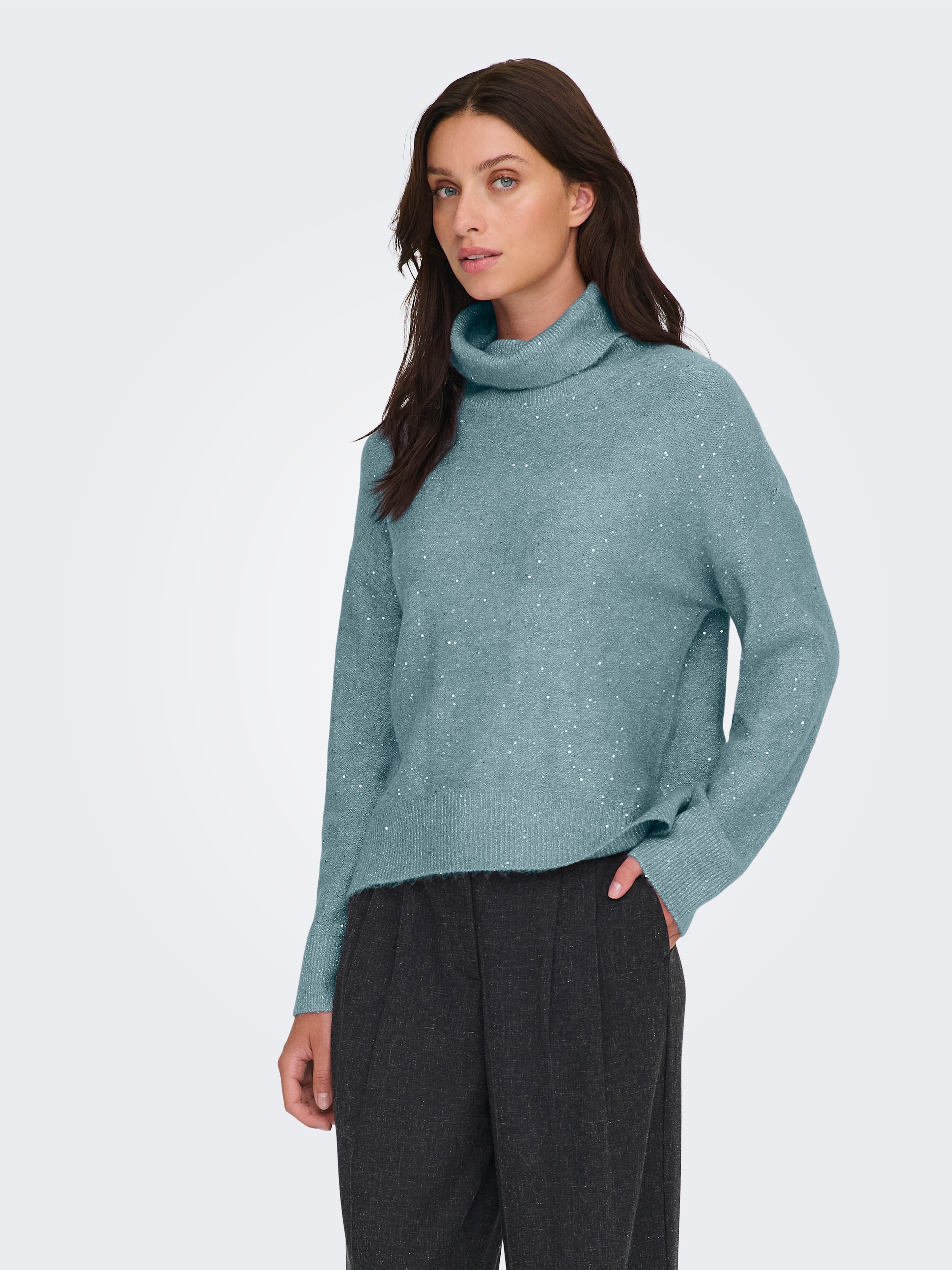 ONLY Rollkragenpullover »ONLARIZONA LS SEQUINS ROLLNECK PULL KNT«
