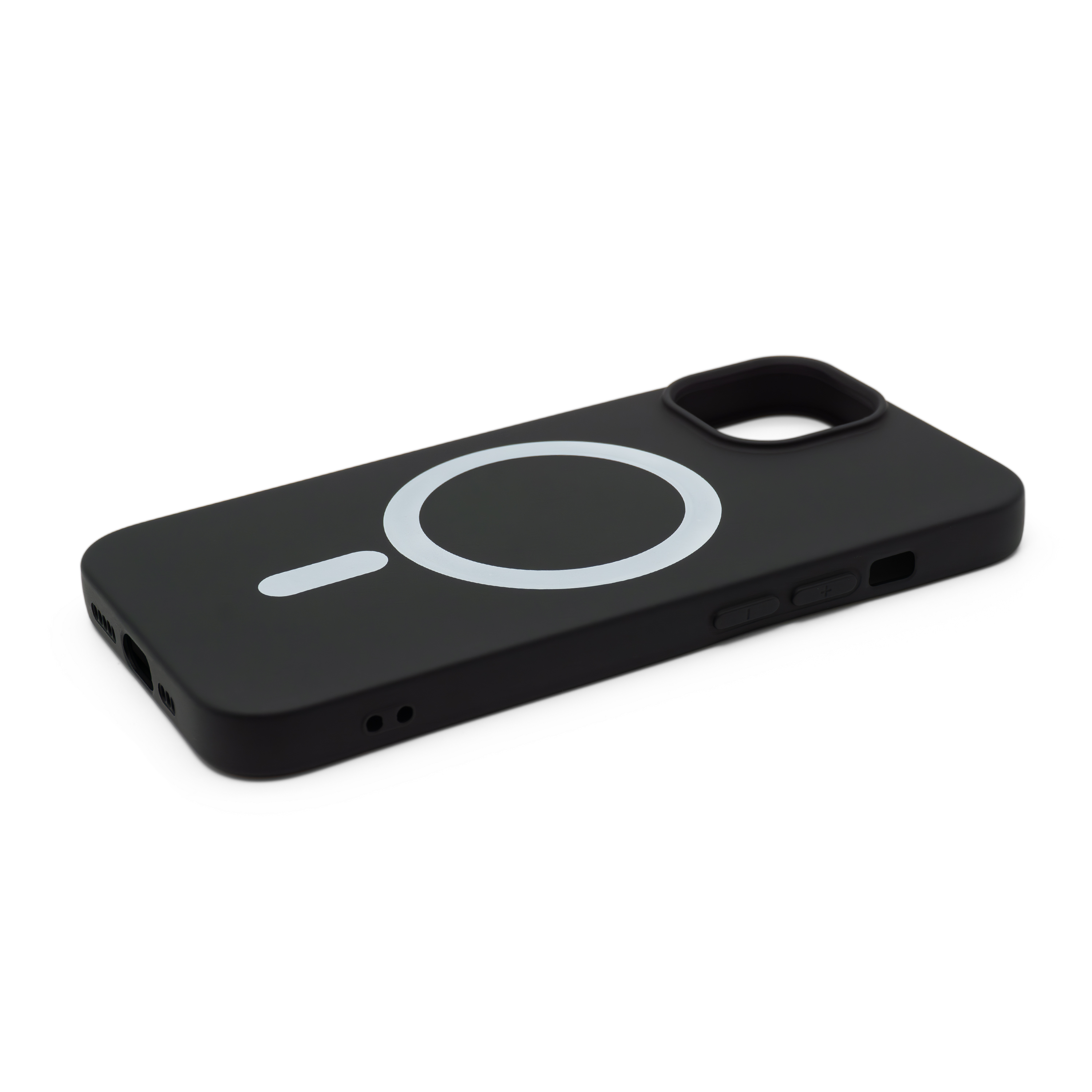 iPhone 14 MagSafe Silikon Case Hülle - Schwarz
