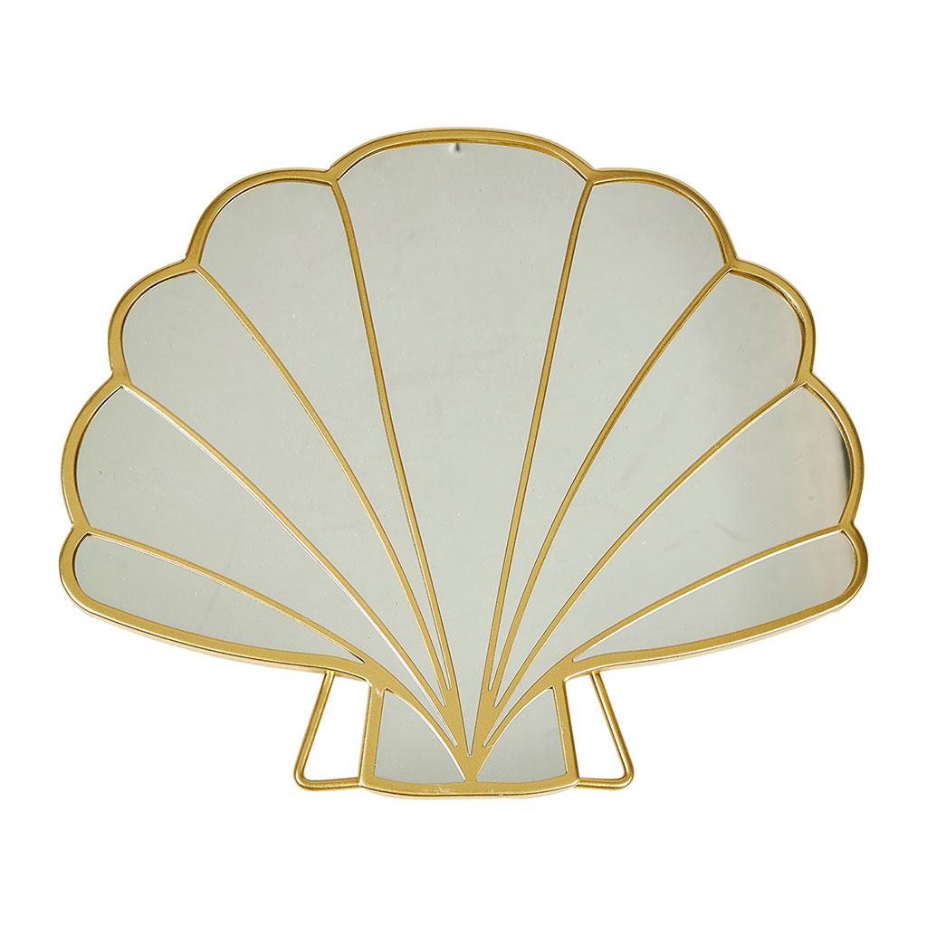 Miroir coquillage métal doré 24x21.5cm