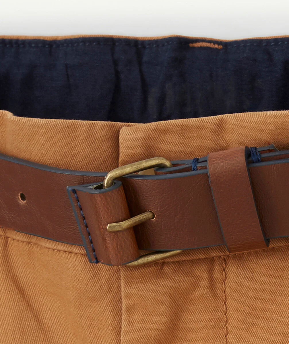 LE PANTALON CHINO CAMEL EN COTON AVEC CEINTURE