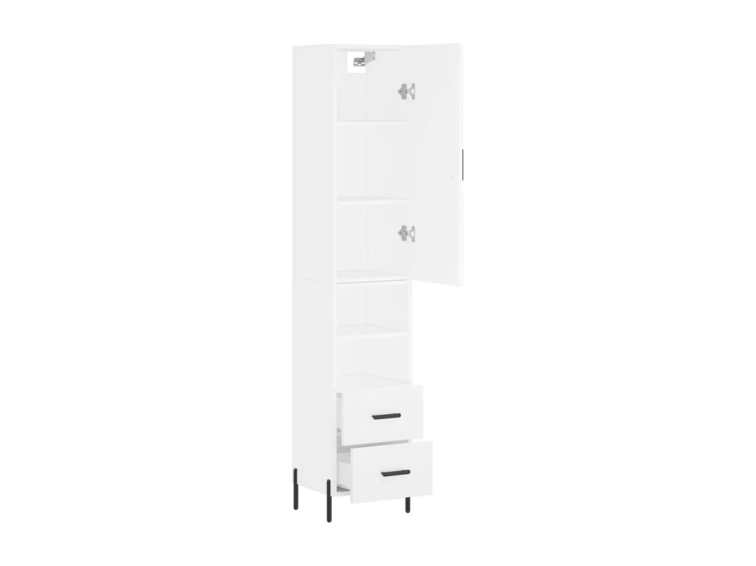 Buffet haut Blanc 34,5x34x180 cm Bois d'ingénierie