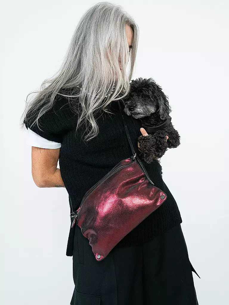INA KENT Ledertasche - Umhängetasche MOONLIT Ed. 1 dunkelrot