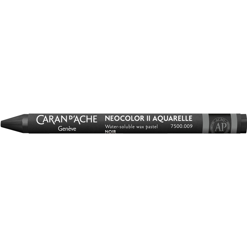 Caran d'Ache Wachsmalstift Neocolor II, wasservermalbar, schwarz