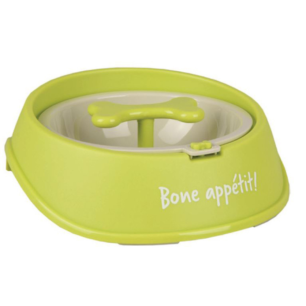 Gamelle anti -glouton vert, ø 12,5 cm, 400 ml, pour chien