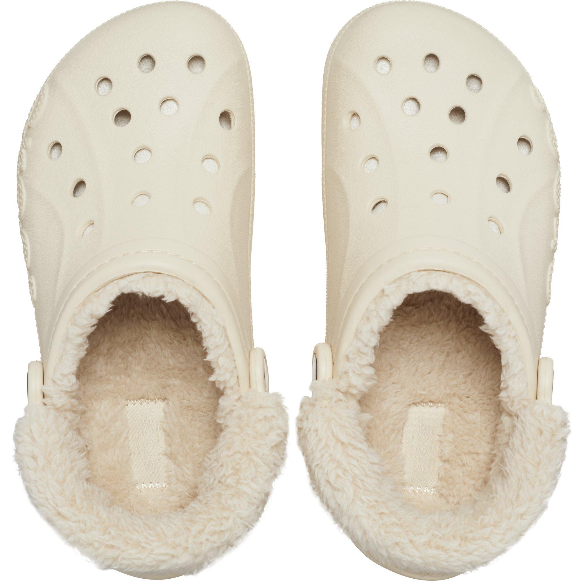 Crocs Baya Lined Fuzz Strap Clogs Womens