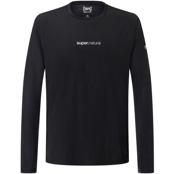 T-shirt randonnée SUPER.NATURAL WINDBREAKER LS JET BLACK