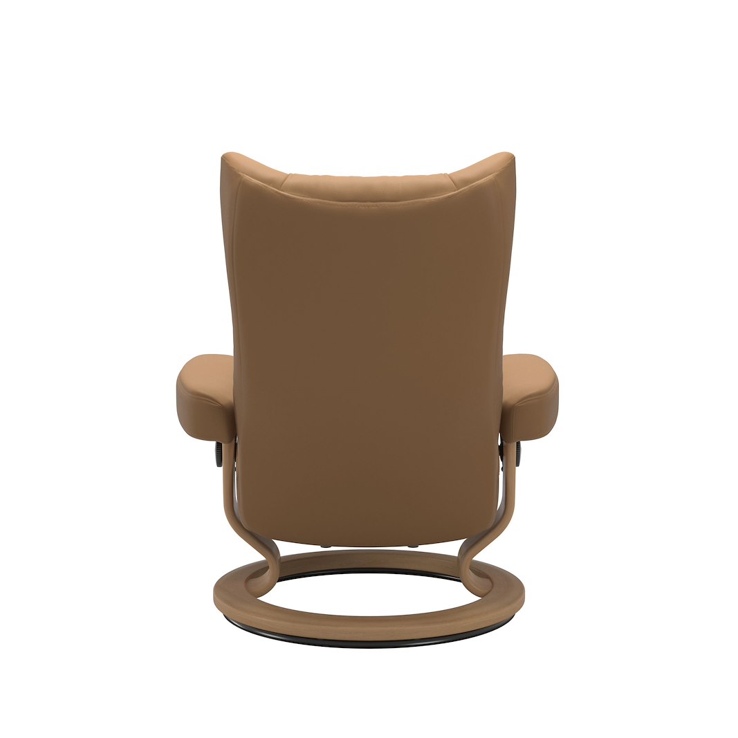Wing (M) Classic lenestol Hud Paloma Spesial Taupe og Classic understell eik