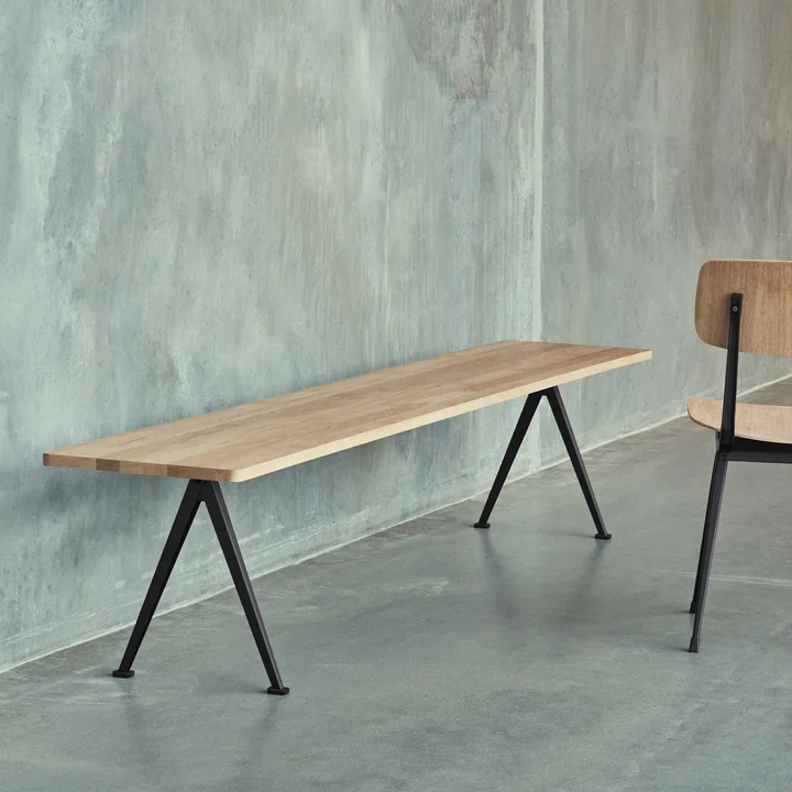 HAY - Pyramid Bank 190 cm, Eiche matt lackiert / schwarz